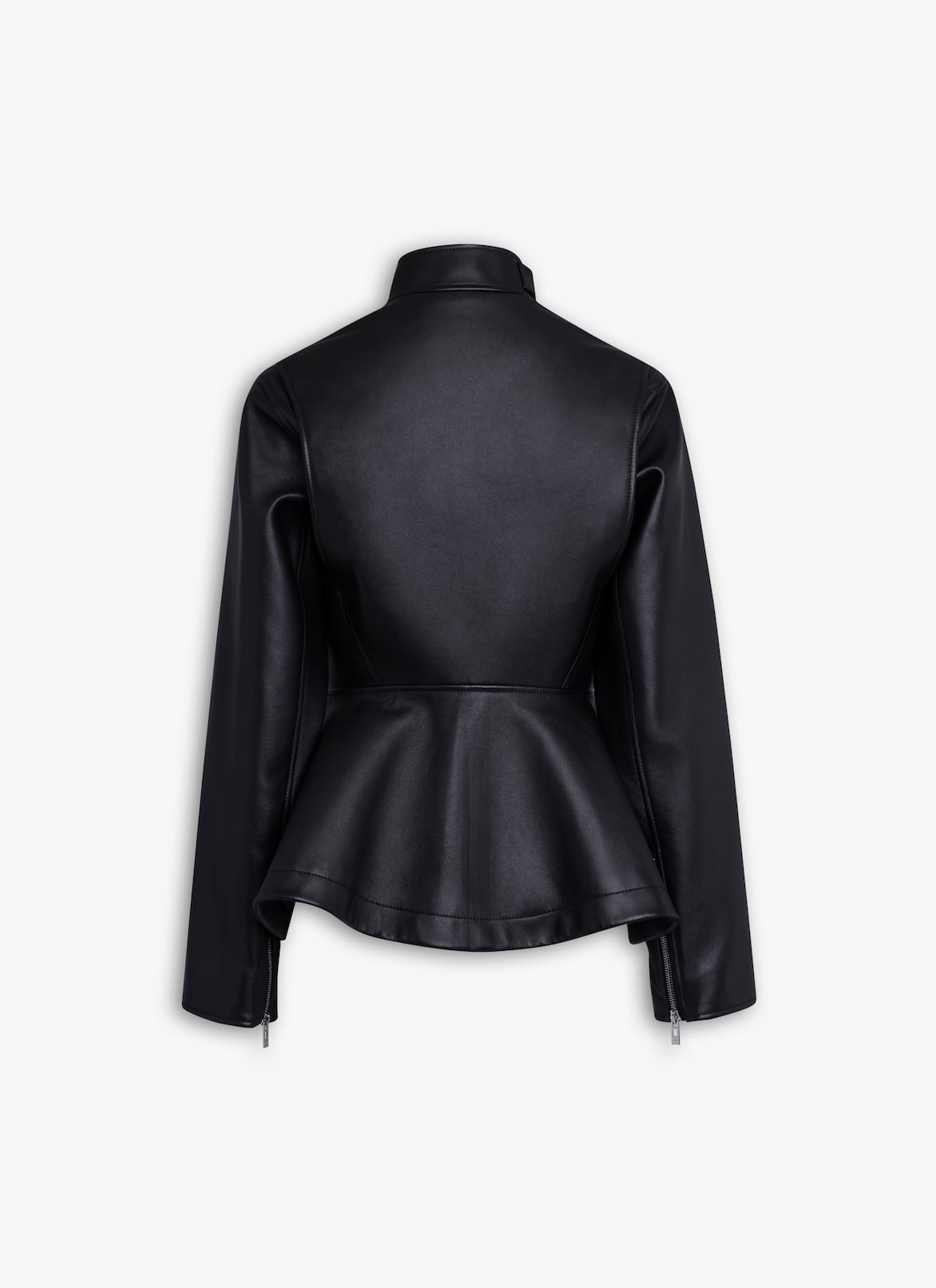 PEPLUM LEATHER JACKET ALAÏA BLACK PEPLUM LEATHER JACKET